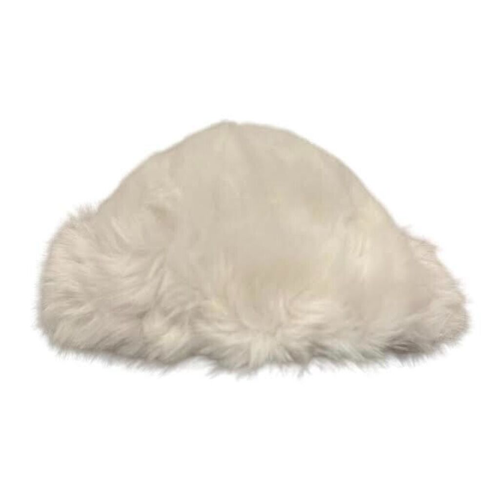 Shein Faux Fur Cap Women's One Size Ivory Fuzzy Warm Cozy Winter Fall Season Hat